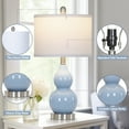 thumbnail image 4 of Cinkeda Ceramic Table Lamp Set of 2 for Bedroom Living Room 22" Modern Blue Double Gourd Nightstand Bedside Lamps, 4 of 7