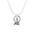 thumbnail image 2 of Delight Jewelry Silvertone Antiqued Lighthouse Joy Ring Charm Necklace, 18", 2 of 4