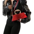 thumbnail image 1 of Women Vegan Leather Evening Handbag Crocodile Pattern Handle Clutch Purse Cross Body Envelope Bag, 1 of 8