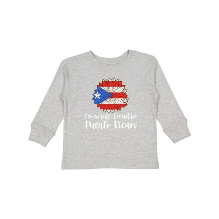 

Inktastic I m So Cute I Must Be Puerto Rican Sunflower Puerto Rico Gift Toddler Boy or Toddler Girl Long Sleeve T-Shirt