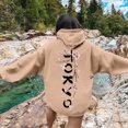 thumbnail image 5 of YAYUBA Women's Graphic Hoodies Japanese Hoodie Top Oversized Long Sleeve Anime Pullovers Sweatshirts, L, Khaki, 5 of 7