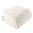 thumbnail image 3 of Battilo Cream Chenille Knit Throw Blanket,Soft Warm Ivory Throws,Lightweight Neutral Blanket,51"x67", 3 of 9