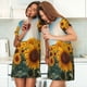 thumbnail image 4 of Disketp Sunlit Sunflower Field para Camisón Corto de Manga Corta para Mujeres, Camisón Cómodo con Escote Redondo, Bonito y Confortable, 4 of 6