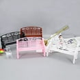 thumbnail image 2 of Holzlrgus 1:6 Scale Dollhouse Miniature Fairy Garden Bench Plastic Village Park Couch for Doll Accessories Decor(Set of 2,Pink), 2 of 2