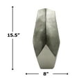 thumbnail image 6 of Bergamo Art 16" Decorative Handmade Aluminum Modern Diamond Flower Vase - Nickel, 6 of 6