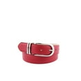 thumbnail image 5 of Womens Clamp Round Buckle On One-size-fits-all Plain Feather Edged Dress Belt Red, 5 of 7