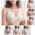 thumbnail image 4 of Sujetador, Sujetador de lactancia para mujer Cierre frontal Sin aros Bralettes suaves acolchados par Meterk Beige/Extragrande, 4 of 7