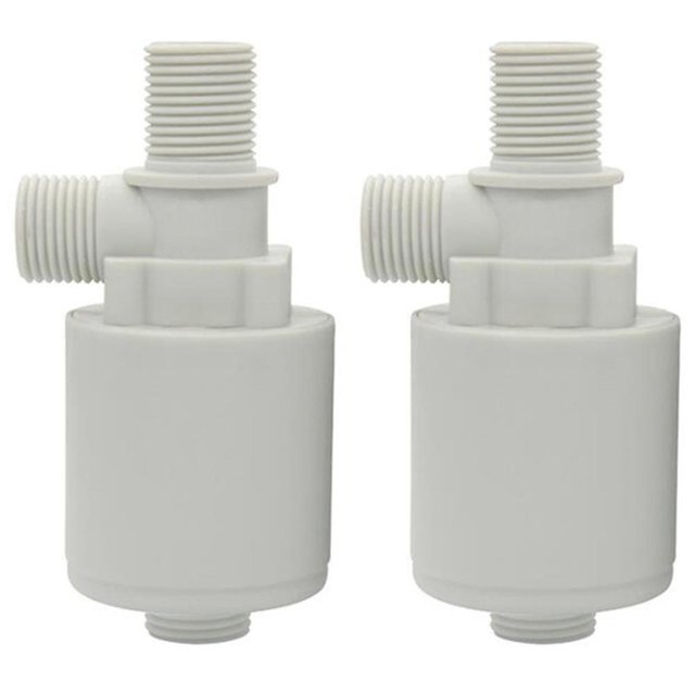 2 válvulas de control de nivel de agua automáticas, válvula de bola flotante para tanque de torre de 1/2 pulgadas, exterior vertical