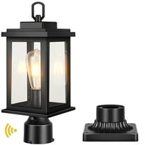 VIANIS Outdoor Post Lights, Black Post Lights Outdoor Dusk to Dawn, Pole Lights Outdoor with Tempered Glass, Outside Post Lights for Driveway, Entryway, Anti-Rust, Aluminum (Hardwired,Non-Solar)