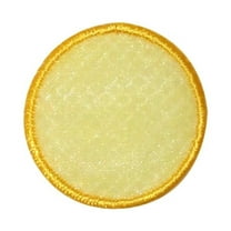 ID 8844 Lot of 2 - Yellow Lace Circle Patch Sheer Cover Ball Embroidered Iron On Applique