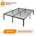 thumbnail image 3 of Zimtown 18 inch Full Size Bed Frames Heavy Duty, Metal Platform Bed No Box Spring Needed, Black, 3 of 6
