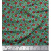 Soimoi Poly Georgette Fabric Leaves & Rose Floral Print Sewing Fabric Yard 42 Inch Wide
