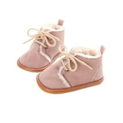 VIKING GLORY Baby Boys Girls Winter Warm Soft Sole Crib Shoes Snow Boots Tan