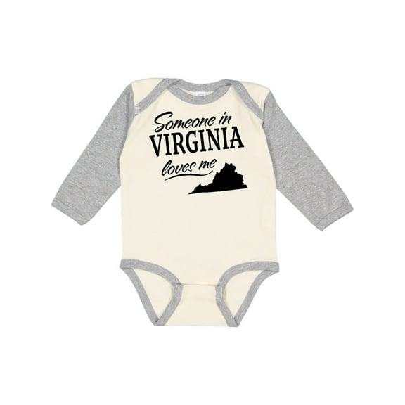 Inktastic Someone in Virginia Loves Me Boys or Girls Long Sleeve Baby Bodysuit