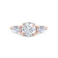 thumbnail image 2 of 2 1/4 Carat 7.5MM Round & 6X4MM Pear Cut Lab Created Moissanite Diamond 3-Stone Engagement Ring For Women In 14K Rose Gold Over Sterling Silver (G-H Color, VVS1 Clarity, 2.25 Cttw)-5, 2 of 7