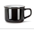 thumbnail image 1 of czcpp-Enamel Look Cappuccino Cup - Stoneware Mug, Black, 8oz (2.5" H), 1 of 4