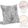 thumbnail image 3 of Blue Leaf Plant Pillow Covers 16X16 Inch Herbs Botanical Fern Vintage Leaves Floral Decorative Pillow Cases Set of 2 Cotton Linen Throw Pillows Farmhouse Home Decor For Sofa Couch Cushion Outdoor, 3 of 6