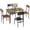 2pu Brown + 2pu Black Brown Wood Grain Tabletop, variant on QinaQin Five-Piece Dining Table and Chair Set for Four People, Saving Space for Small Apartments and Breakfast Nooks