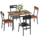 thumbnail image 1 of Yeshouse Juego de comedor de 5 piezas para 4 personas, mesa compacta y 4 sillas con asientos tapizados en piel sintética, ideal para espacios pequeños y rincón de desayuno, 1 of 8