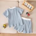 thumbnail image 5 of LIIPEE Casual Summer Outfit Sets For Boys Baby Short Sleeve Cartoon Embroidery Tees Stripes Shorts 2 Piece Set Kids Comfortable Cute Outfits,2-3 Years, 5 of 5