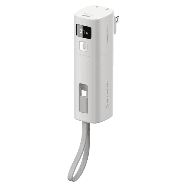 Scosche PB5PDACWT-SP 40W Compact Power Bank with Captive USB-C Cable + AC Plug