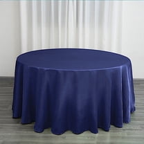 Balsa Circle 120" Round Satin Tablecloth Navy Blue