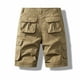 thumbnail image 3 of pstuiky Pantalones cortos para hombre, Pantalones cargo con bolsillos para hombre, pantalones cortos casuales de verano clásicos con botones y múltiples bolsillos Pantalones cortos de entrenamiento, 3 of 5