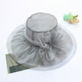 thumbnail image 2 of SPRING PARK Women's Foldable Double Layer Organza Church Kentcky Derby Fascinator Bridal Tea Party Wedding Lace Flower Hat, 2 of 3