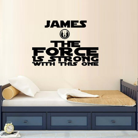 Decal ~ The Force is Strong with This one ( Custom Name ) BLK 20