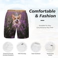 thumbnail image 5 of Lsque Mens Swim Trunks Dog in Lavender Flowers Pattern - Bathing Suit Compression Liner - Beach Swim Shorts Swimwear - (S-3XL) - Stretch Quick Dry -Large, 5 of 9