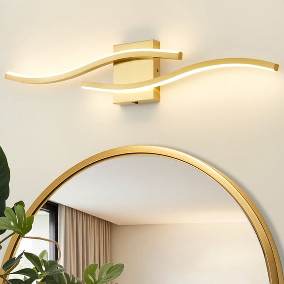 Deyidn Modern 2-Light LED Wall Sconce, 31.5" Gold Dimmable Bathroom Vanity Light with 5 Color Temperatures for Hallway Bedroom