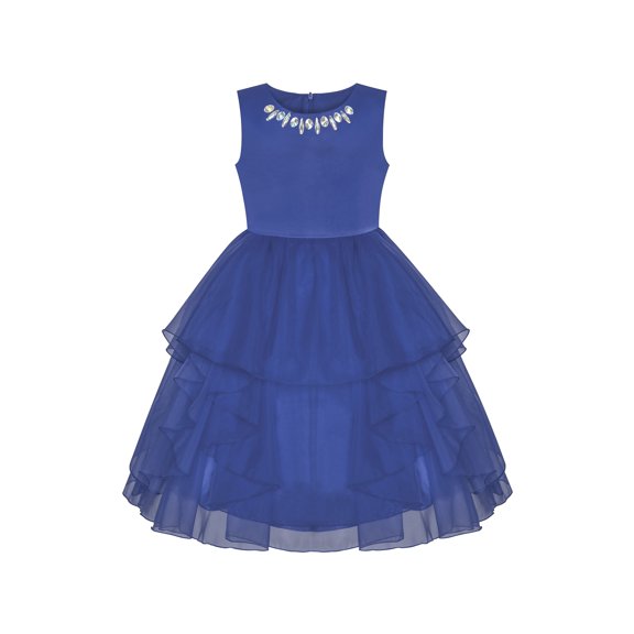 Flower Girls Dress Rhinestone Tulle Wedding Pageant Bridesmaid 5 Years