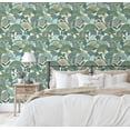 thumbnail image 3 of S4Sassy Peel and Stick Wall Covering, Tropical Palm Fan Wallpaper Removable Wallwrap - Green Textured Instant Wall Mural for Bedroom, Bathroom, Laundry Room, Closet Interior (25"x60" inch), 3 of 9