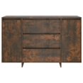 thumbnail image 3 of vidaXL Sideboard with 3 Drawers Smoked Oak 120x41x75 cm Engineered Wood, 3 of 5