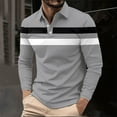 thumbnail image 2 of LMOIPLI Men's Color Block Casual Henley Shirt Long Sleeve Lapel Lightweight Button Up Pullover T-Shirt Workout Tops Gray XXL, 2 of 5