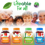 Lifeable Kids Vitamin D3 + K2 Gummies, Natural Strawberry, 60 Gummies, Lifeable