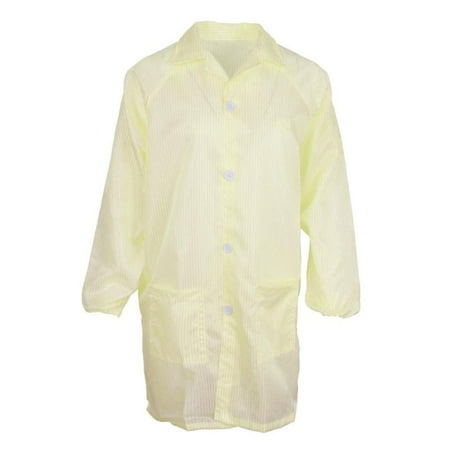 

Work Coat Work Coat Work Wear Workwear Protective Clothing With Buttons And Pocket For Laboratory Antistatic - Yellow XXL as