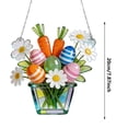 thumbnail image 3 of Easter Flower Egg Suncatcher Window Hanging Decor, Stained Glass Style Acrylic Ornament for Home Farmhouse Garden Window Decorations, Hanging Window Art for Indoor Outdoor Decor, Housewarming Gift, 3 of 9