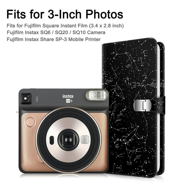 Fintie Wallet Photo Album for Fujifilm Instax Square, 64 Pockets Snap  Fastener Album for Fujifilm Instax Square SQ6 SQ10 SQ20 Instant Camera &  SP-3 Mobile Printer 3.4 x 2.8 Inch Film 
