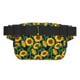 thumbnail image 3 of Fotbe Sunflower 1 Cangurera Cuadrada con Estampado de Doble Capa, Bolsa de Cintura Ajustable Mini para Hombres y Mujeres, 3 of 9