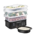 thumbnail image 1 of Hamilton Beach Electric Food Steamer, Rice Cooker & Egg Boiler for Quick, Fast Healthy Cooking with Stackable Three-Tier Bowls for Vegetables and Seaf, 1 of 8