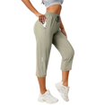 thumbnail image 7 of iHPH7 Quick Dry Workout Cropped Joggers for Women with Zipper Pockets Stretchy Athletic Capri Pants Lightweight Running Yoga Trousers Gym Activewear Khaki L, 7 of 7