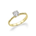 thumbnail image 2 of D-F VS 6.00MM Moissanite Engagement Ring (0.68 ct Moissanite Weight, 0.75 ct dew) Thin Band Classic 14K Gold, 2 of 3