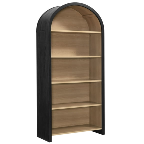 Bookcase Bookshelf Display Cabinet , Black, Wood, Living Dining Room Kitchen Cafe Bistro Hospitality Restaurant, Modern Contemporary, HB37799