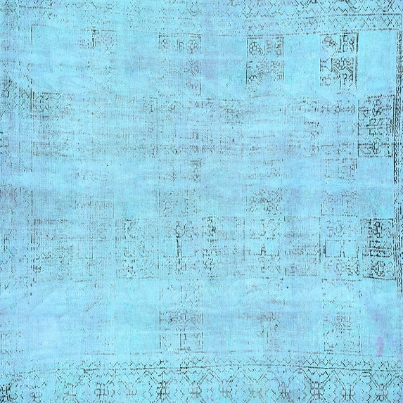 Ahgly Company Indoor Square Abstract Light Blue Modern Area Rugs, 6' Square