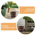 thumbnail image 3 of LOLIPPYY 2Pcs Garden Flower Pot Brown Rustic Wood Barrel Shape Planter For Succulents, 3 of 8