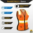 thumbnail image 6 of KwikSafety (Charlotte, NC) FIRST LADY | 2 PACK | Safety Vest for Women (Solid REFLECTIVE TAPE) 9 Pockets Premium Class 2 Custom High Visibility ANSI OSHA Fitted Work with Zipper | Orange Extra Large, 6 of 6