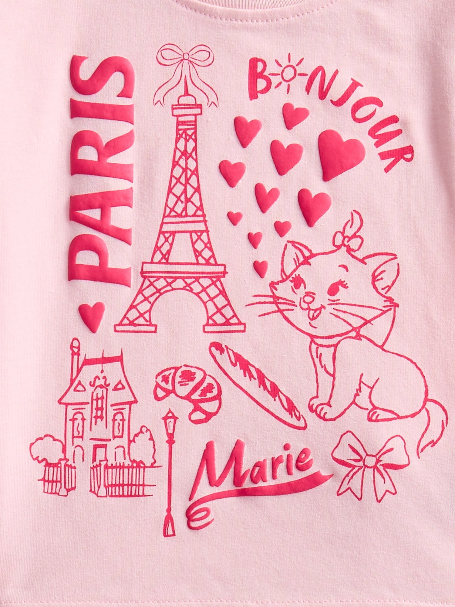 The Aristocats Marie Baby Girls Graphic Tee and Biker Shorts Set, 2-Piece, Sizes 0/3M-6/9M