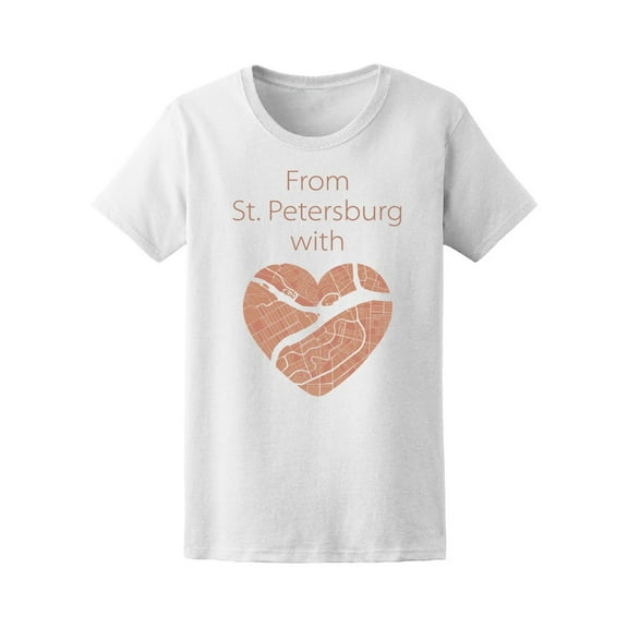 Map Of St Petersburg Russia Tee Women's -Image by Shutterstock