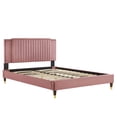 thumbnail image 5 of Modway Zahra Channel Tufted Velvet Twin Platform Bed in Dusty Rose, 5 of 8